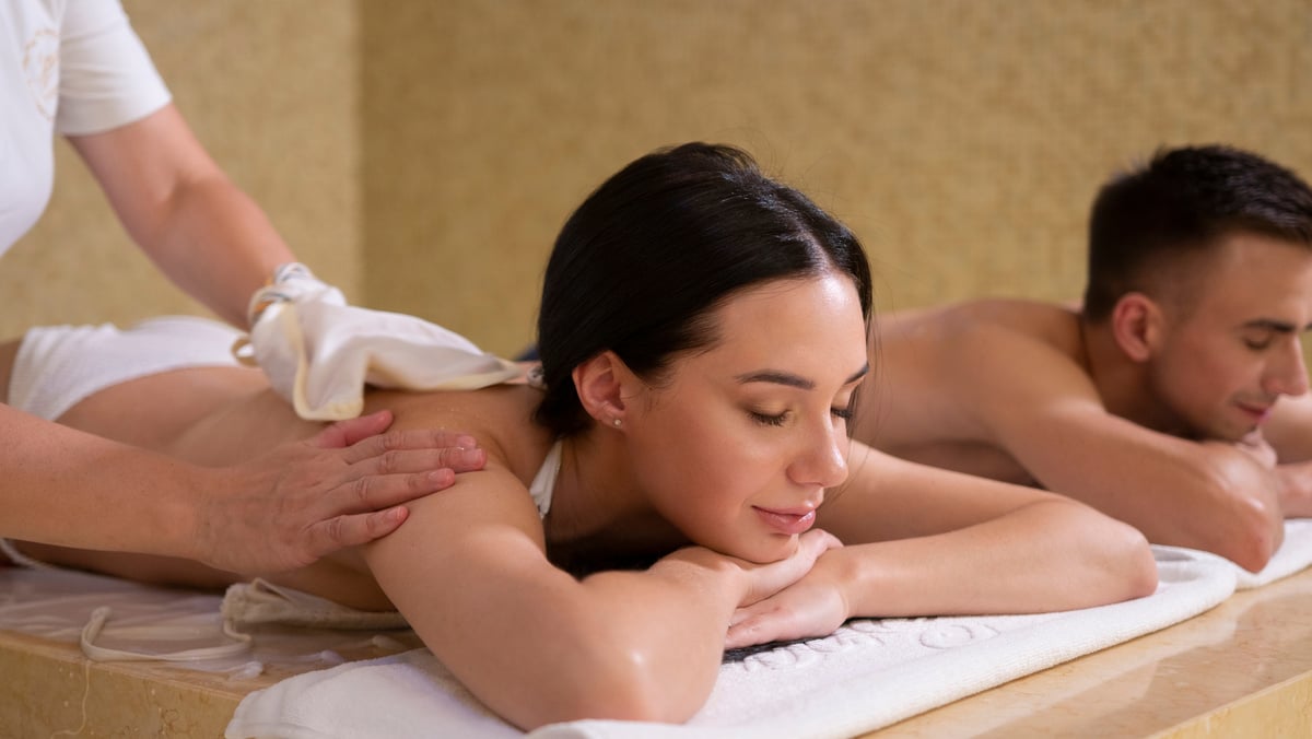 A Woman Having a Body Scrub